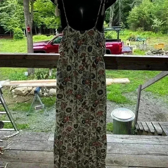 American Eagle Outfitters Women's Sz M Floral Maxi Sun Dress Adjustable Straps - Picture 4 of 5